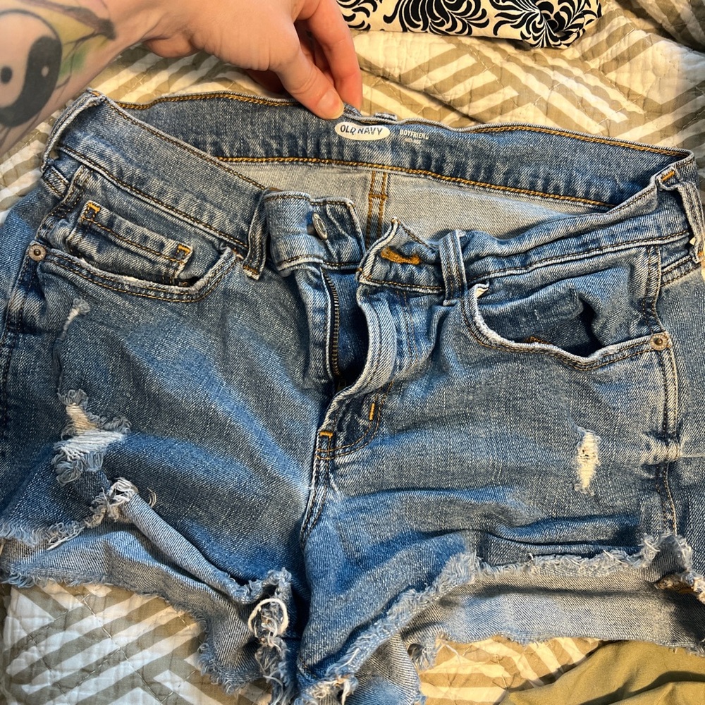 Old Navy Blue Jean Shorts Distressed Cut-Off Style